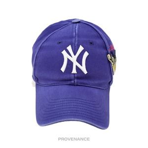 🔴 Gucci x NY Yankees Embroidered Hat Cap - Blue with Moth